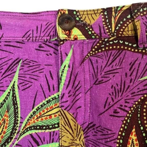 Zara Linen Blend Psychedelic Retro Print Pants Purple Womens XSmall - Picture 6 of 10